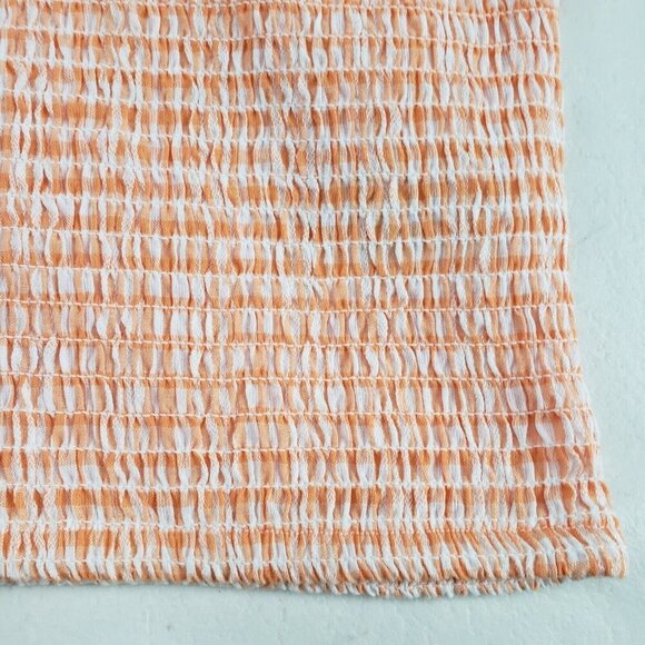 Cotton On Smocked Ruffle Top Womens Large Orange Spaghetti Strap Crop Cami Tank - Picture 4 of 7